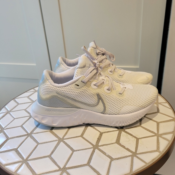 Nike Shoes - Nike Renew Run White Metalic Silver Shoes